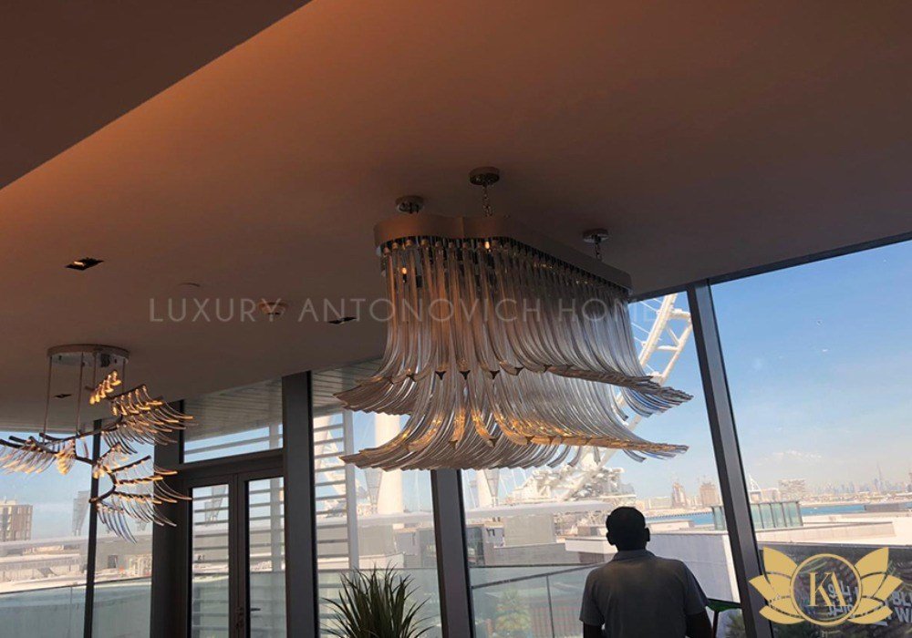 Chandelier Installation - Antonovich Home Showroom