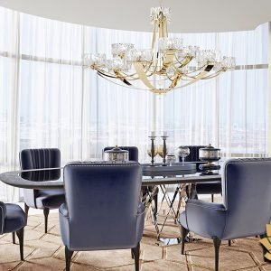 modern metalic crystal chandelier