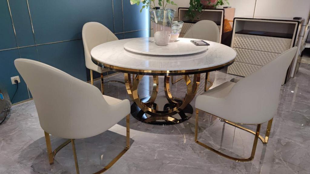 White and Gold Dining Set