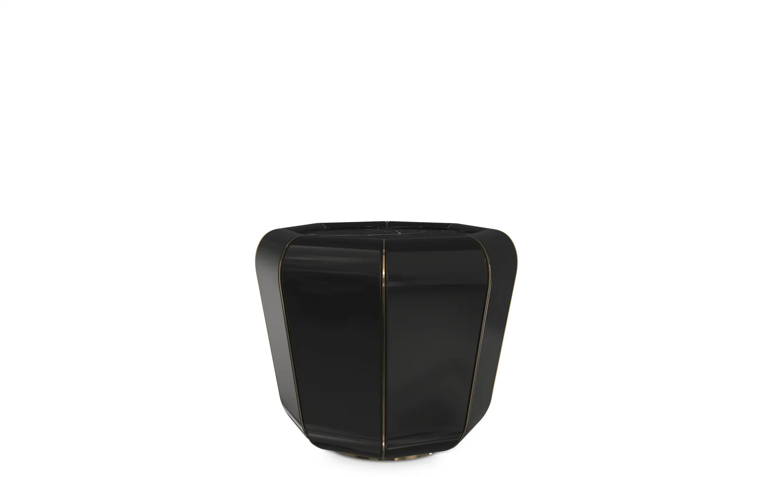 Pure Black Abstract Side Table
