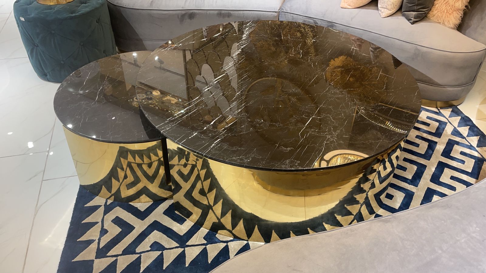 Marble Top Luxury Gold Table