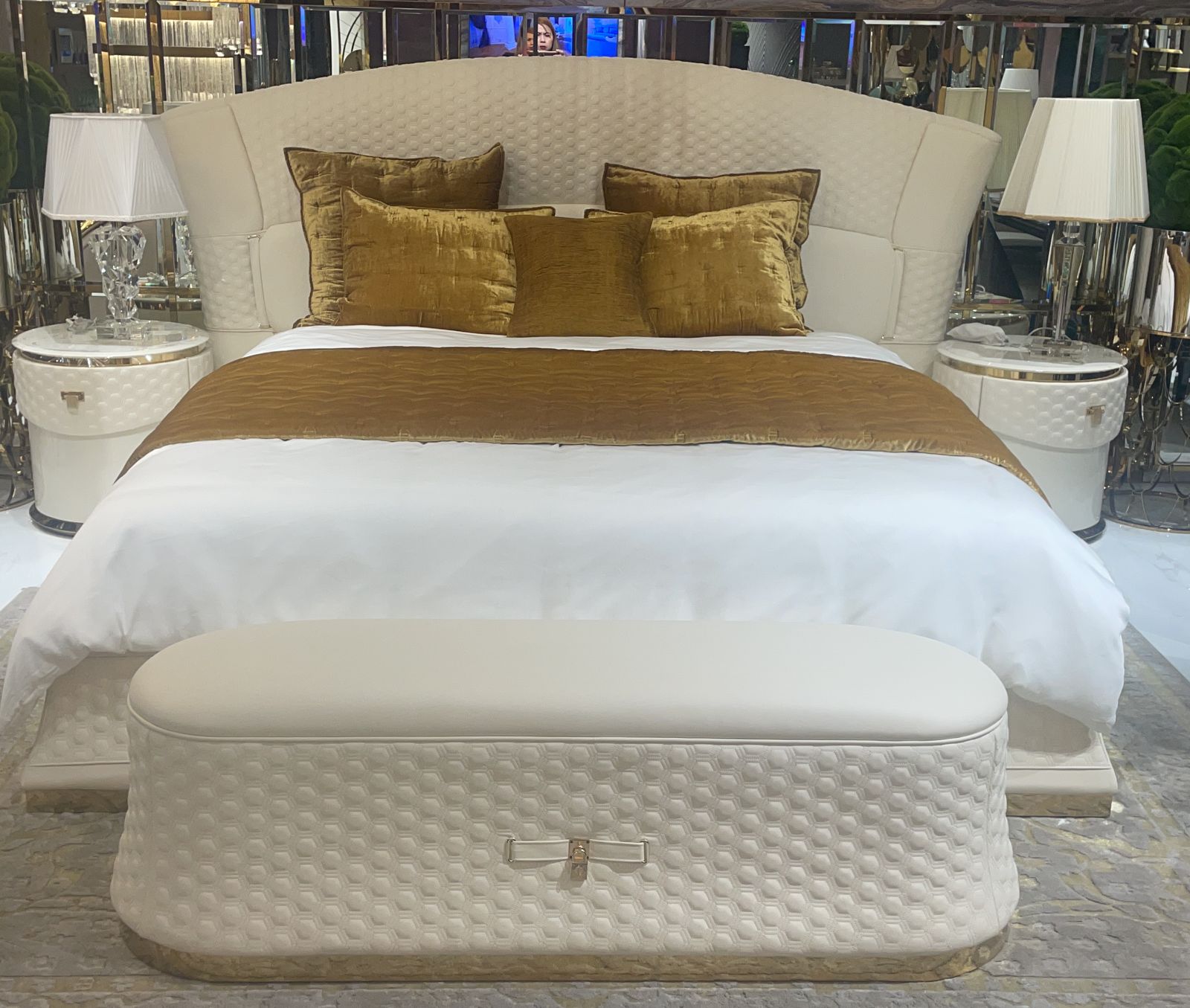 Luxury Gold and White Bed Set