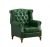 Green Leather Chesterfield Restaurant Armchair